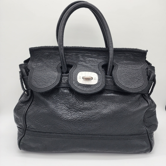 LIEBESKIND BERLIN Vintage Y2K Leather Black Handbag Satchel Large - Picture 7 of 16